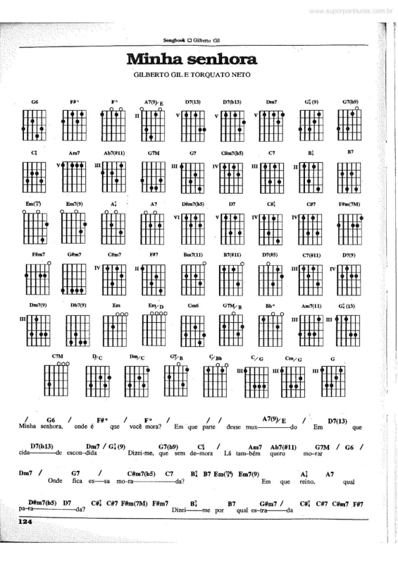 Partitura da música Minha Senhora