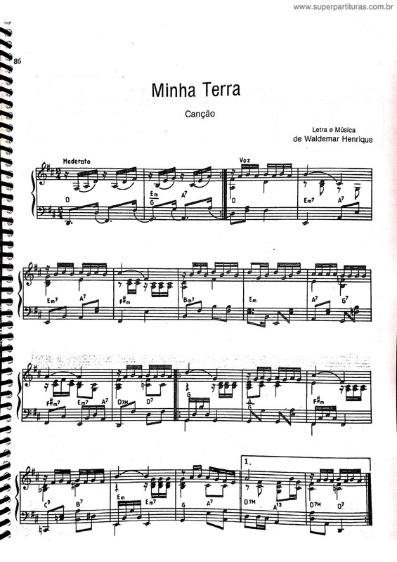 Partitura da música Minha Terra v.3