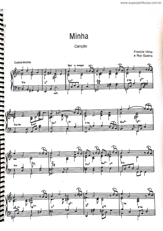 Partitura da música Minha v.2