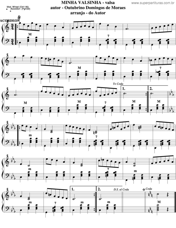 Partitura da música Minha Valsinha v.2