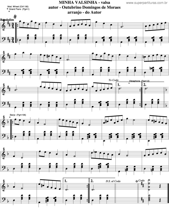 Partitura da música Minha Valsinha v.4