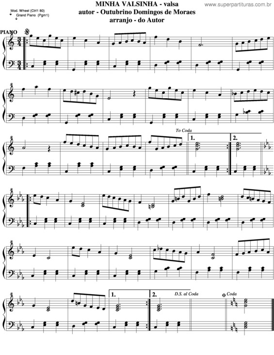 Partitura da música Minha Valsinha v.5