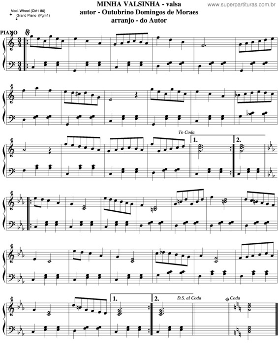 Partitura da música Minha Valsinha v.5