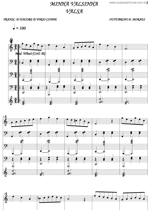 Partitura da música Minha Valsinha