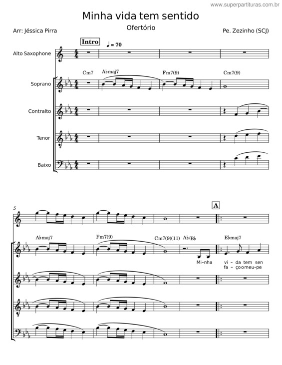 Partitura da música Minha Vida Tem Sentido v.3