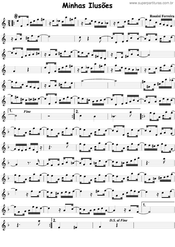 Partitura da música Minhas Ilusões