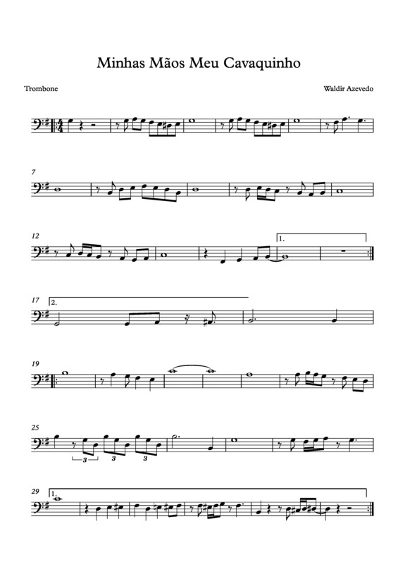 Partitura da música Minhas Mãos Meu Cavaquinho v.11