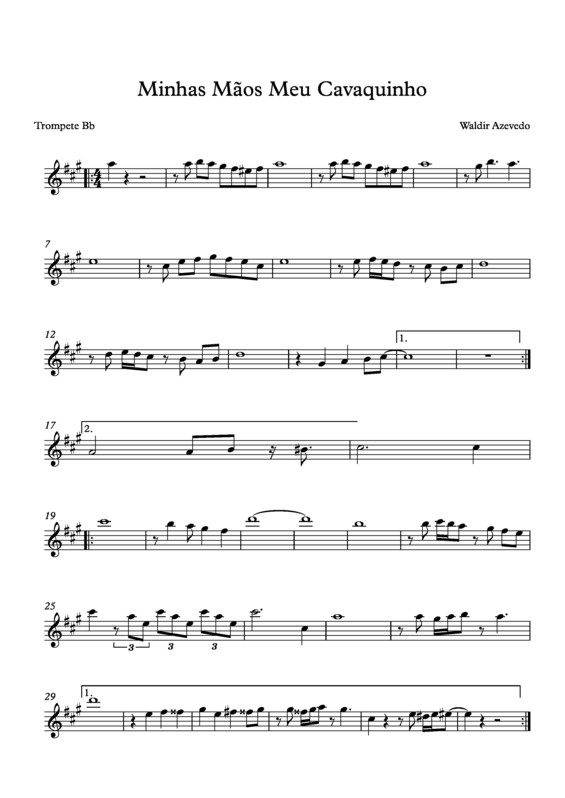 Partitura da música Minhas Mãos Meu Cavaquinho v.12