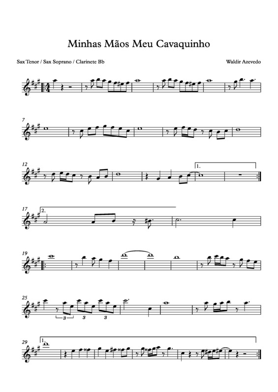 Partitura da música Minhas Mãos Meu Cavaquinho v.9