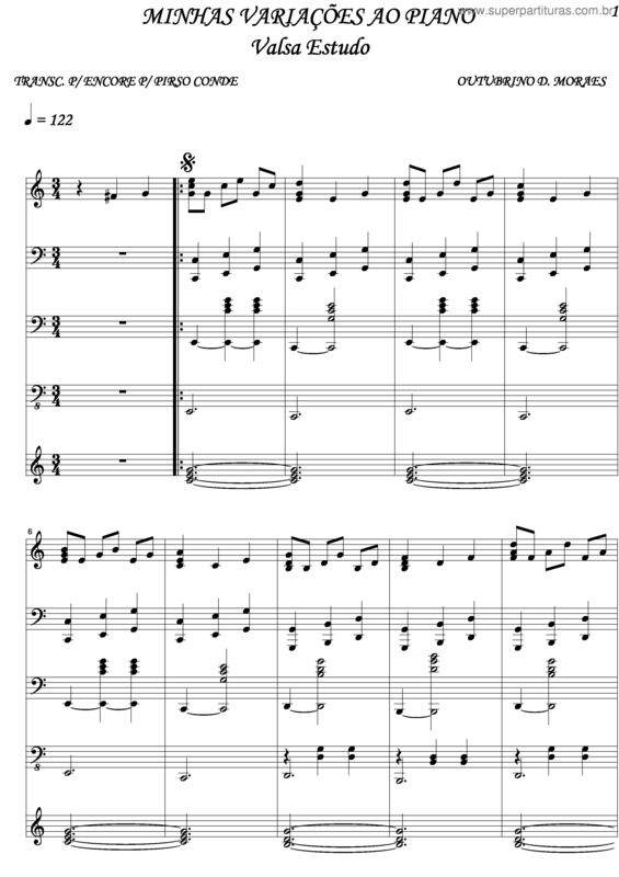 Partitura da música Minhas Variações Ao Piano v.2