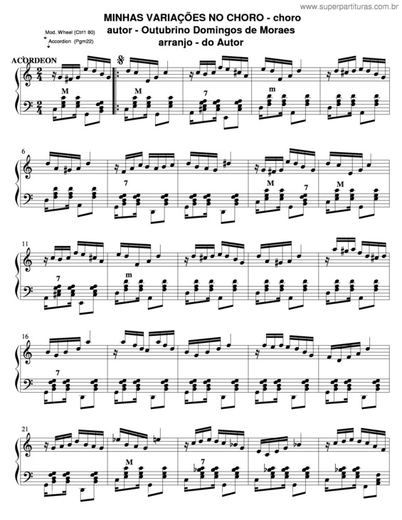 Partitura da música Minhas Variações No Choro v.3