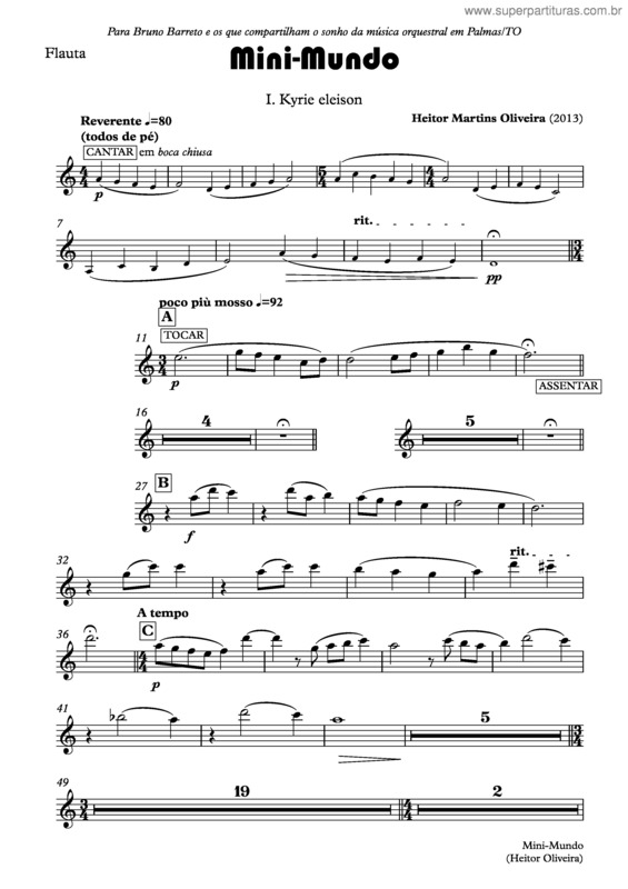 Partitura da música Mini-mundo v.2