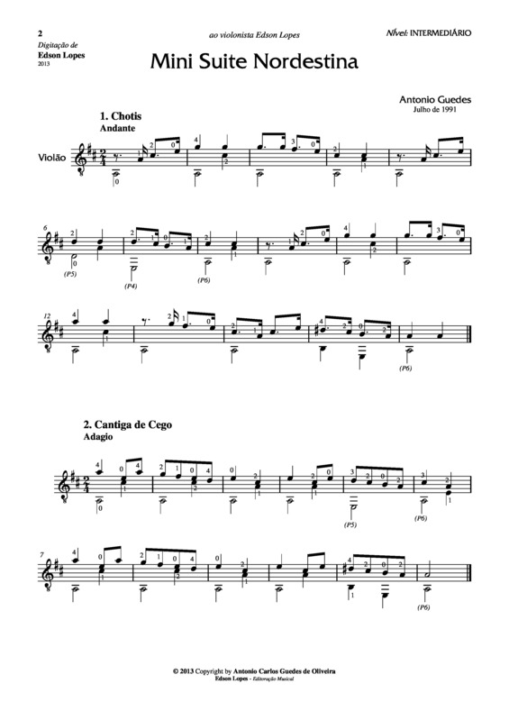 Partitura da música Mini Suite Nordestina