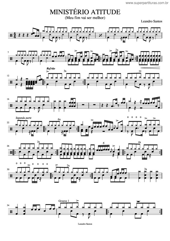 Partitura da música Minist Rio Atitude