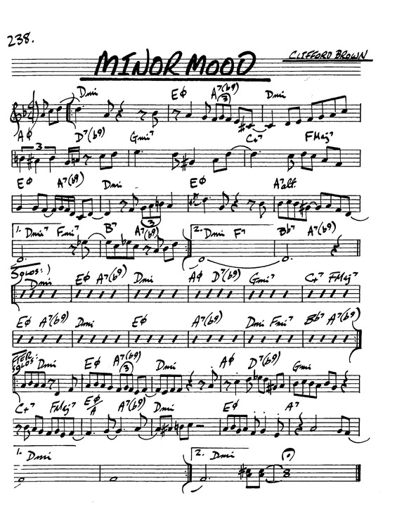 Partitura da música Minor Mood