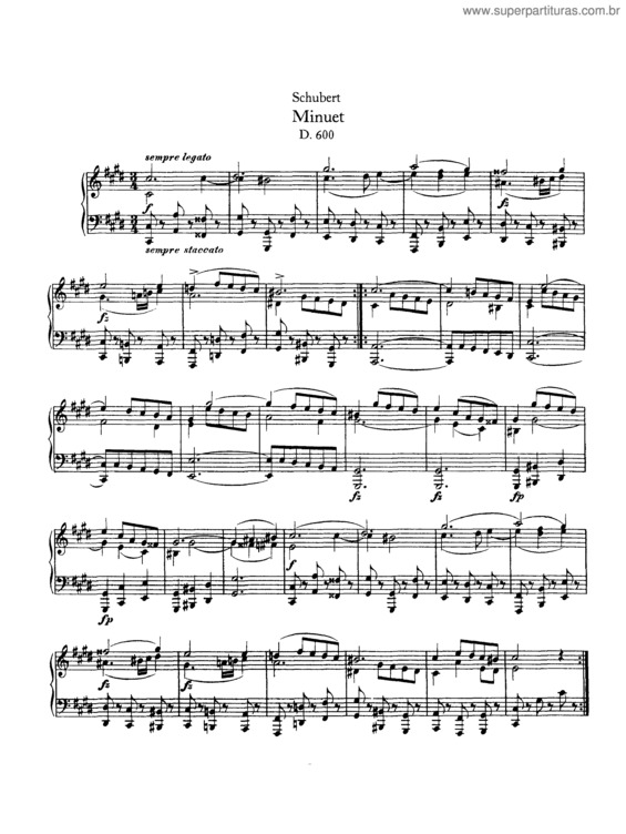 Partitura da música Minuet in C# minor