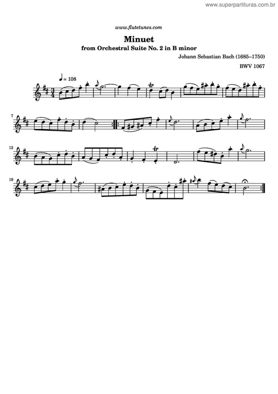 Partitura da música Minuet v.11