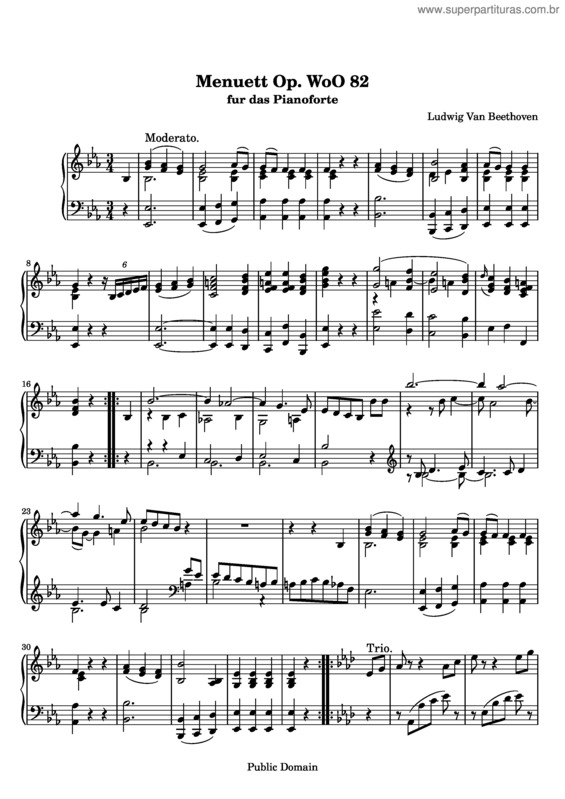 Partitura da música Minuet v.6