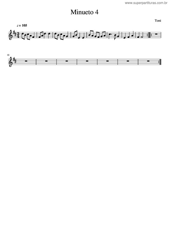 Partitura da música Minueto 4