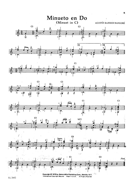 Partitura da música Minueto En Do