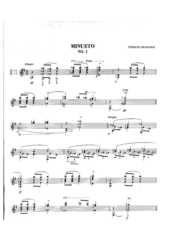Partitura da música Minueto Nº1