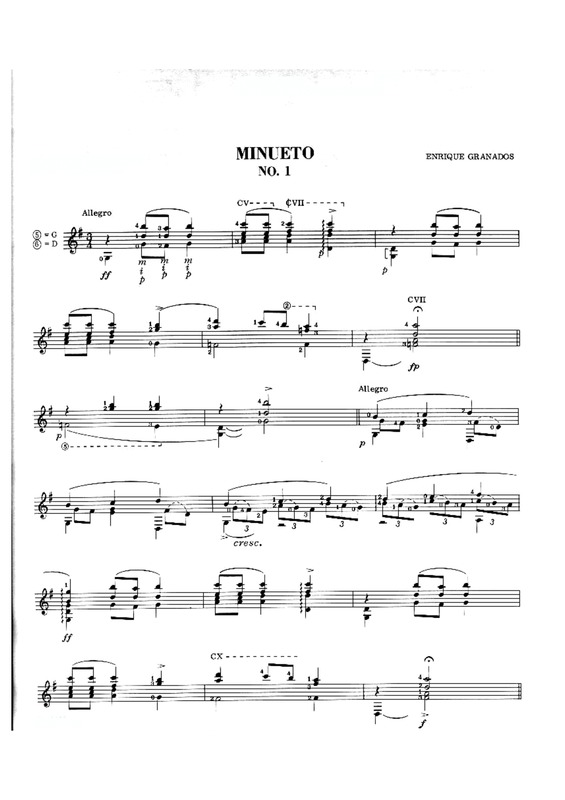 Partitura da música Minueto Nº1