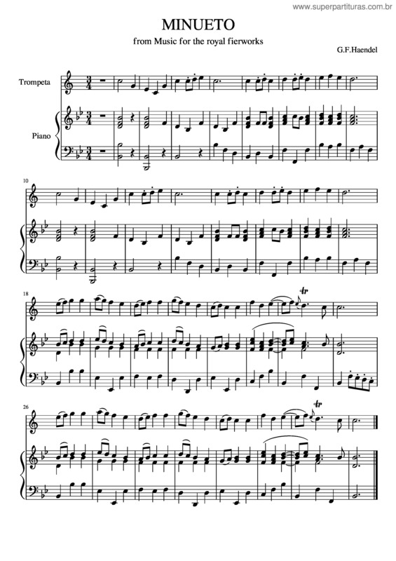 Partitura da música Minueto v.24