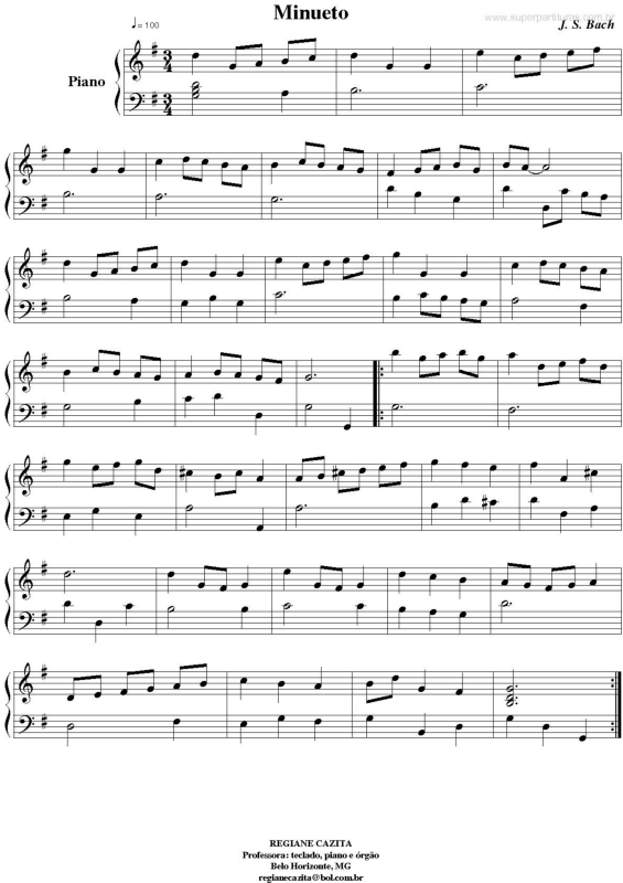 Partitura da música Minueto v.3