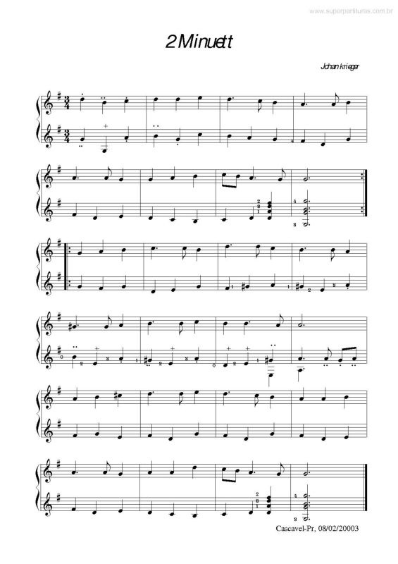 Partitura da música Minueto v.4