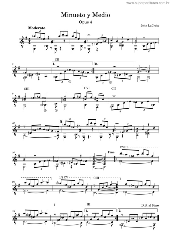 Partitura da música Minueto Y Medio