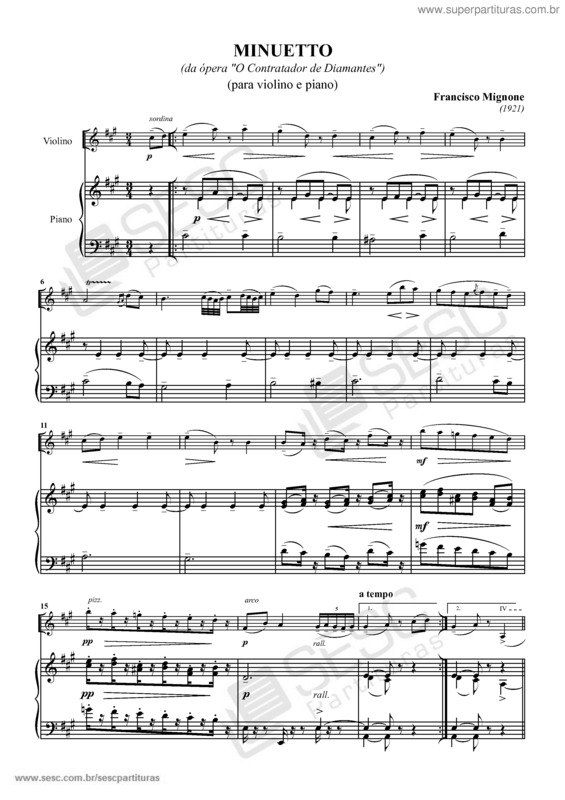 Partitura da música Minuetto v.2
