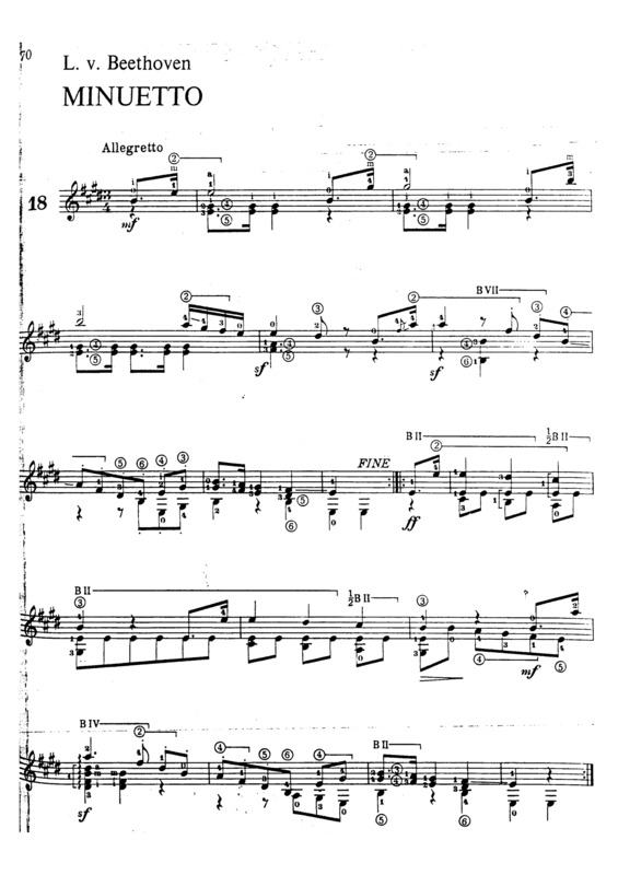 Partitura da música Minuetto v.6