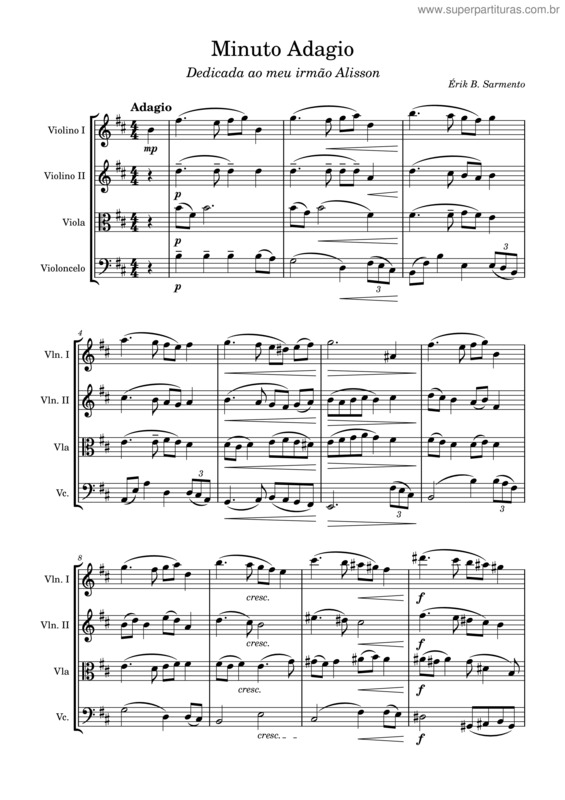 Partitura da música Minuto Adagio