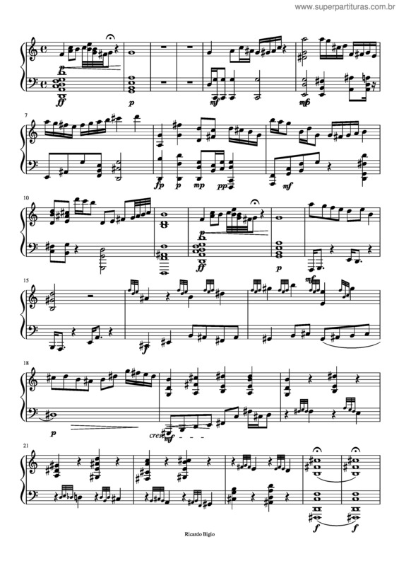 Partitura da música Minuto Primeiro Piano