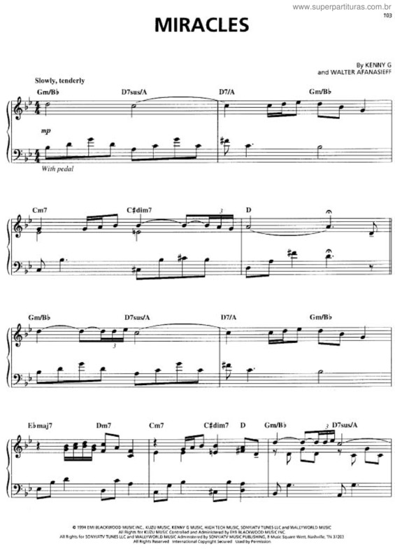 Partitura da música Miracles v.2