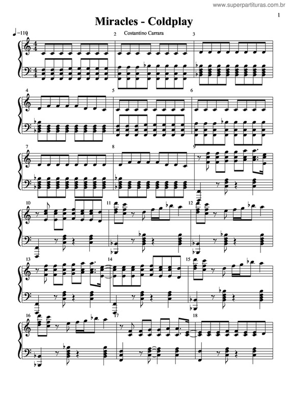Partitura da música Miracles