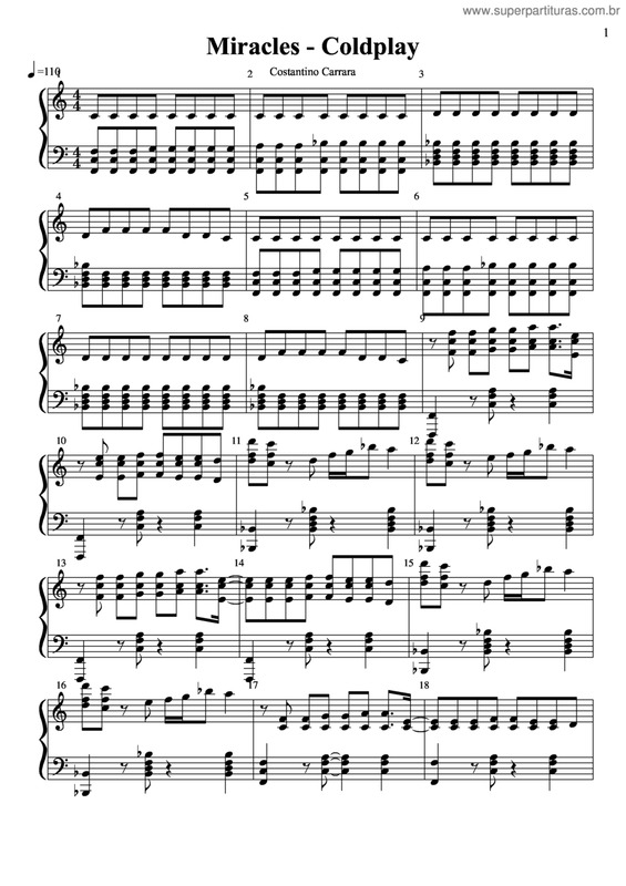 Partitura da música Miracles