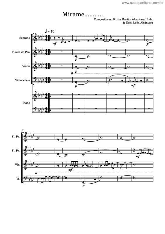 Partitura da música Mirame – Uziel León Alcántara Mírame – Uziel León Alcántara