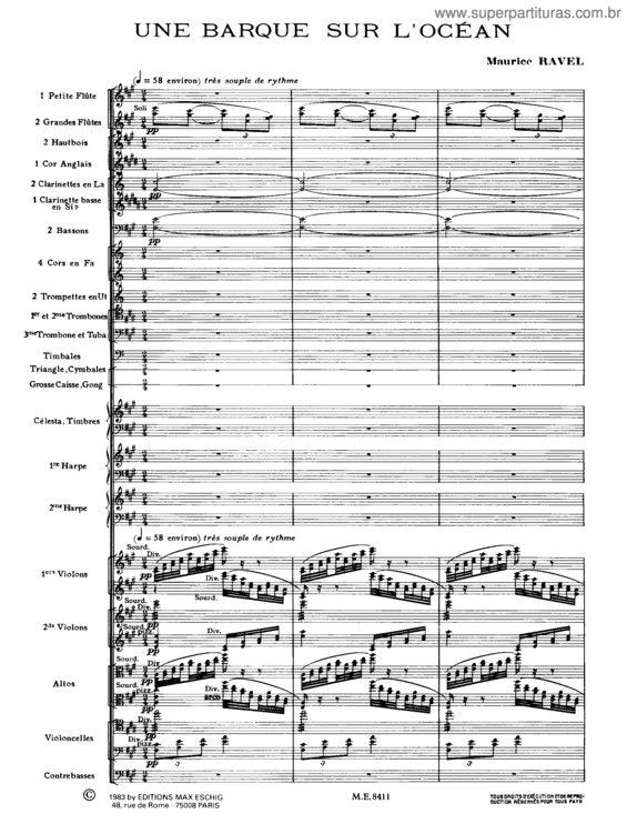 Partitura da música Miroirs v.2