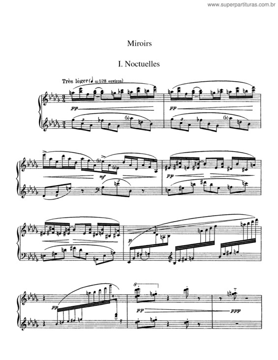 Partitura da música Miroirs