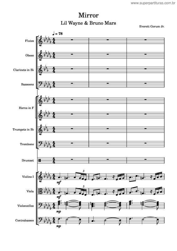 Partitura da música Mirror – Lil Wayne Feat. Bruno Mars