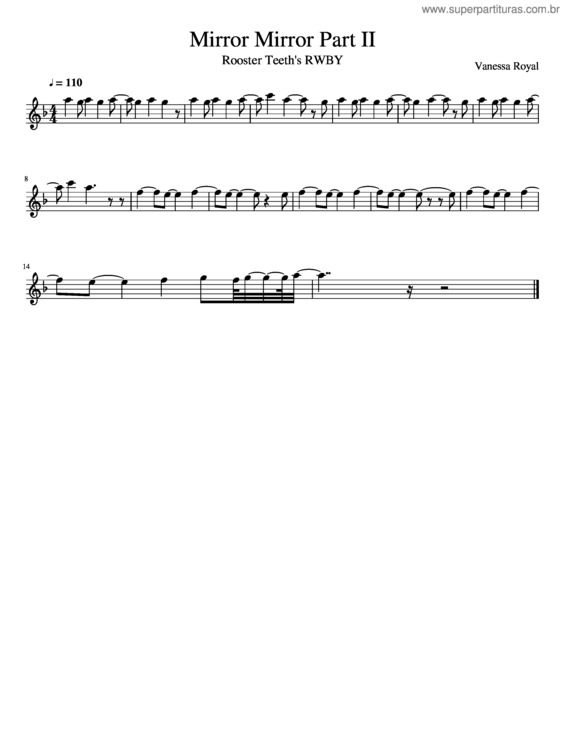 Partitura da música Mirror Mirror Part Ii