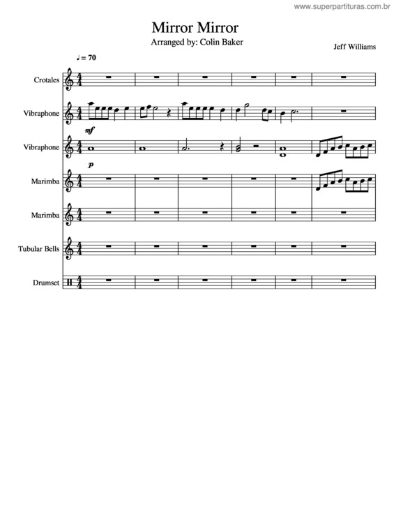 Partitura da música Mirror Mirror Percussin Ensemble Arrangement
