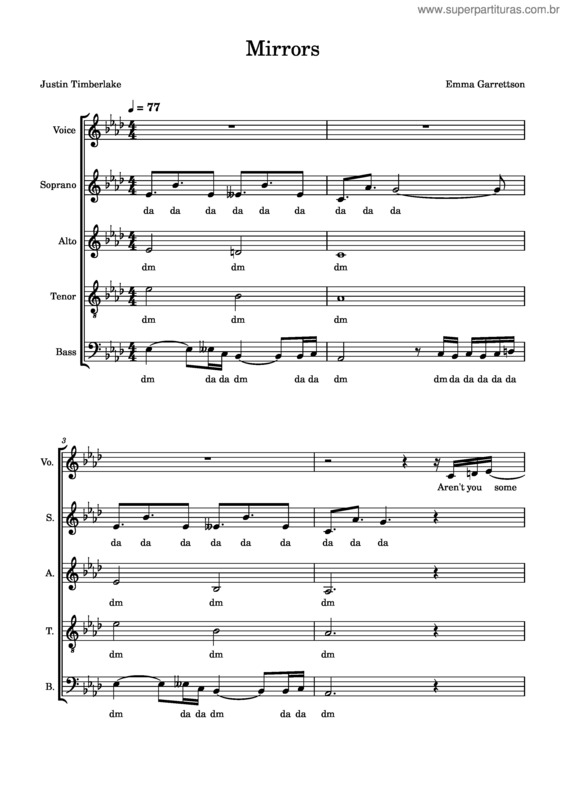 Partitura da música Mirrors – Justin Timberlake Mirrors– Justin Timberlake