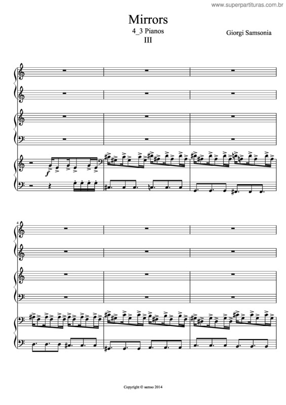Partitura da música Mirrors 4_3 Pianos