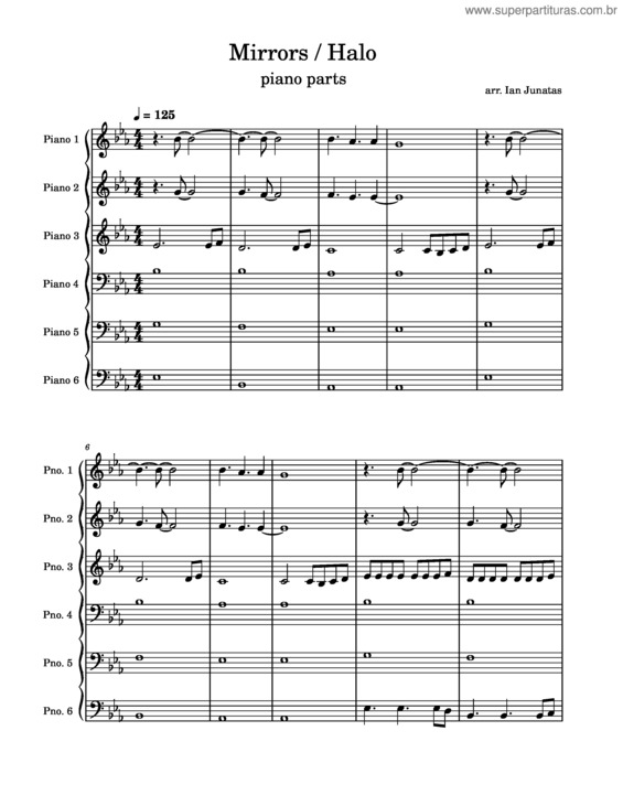 Partitura da música Mirrors/Halo