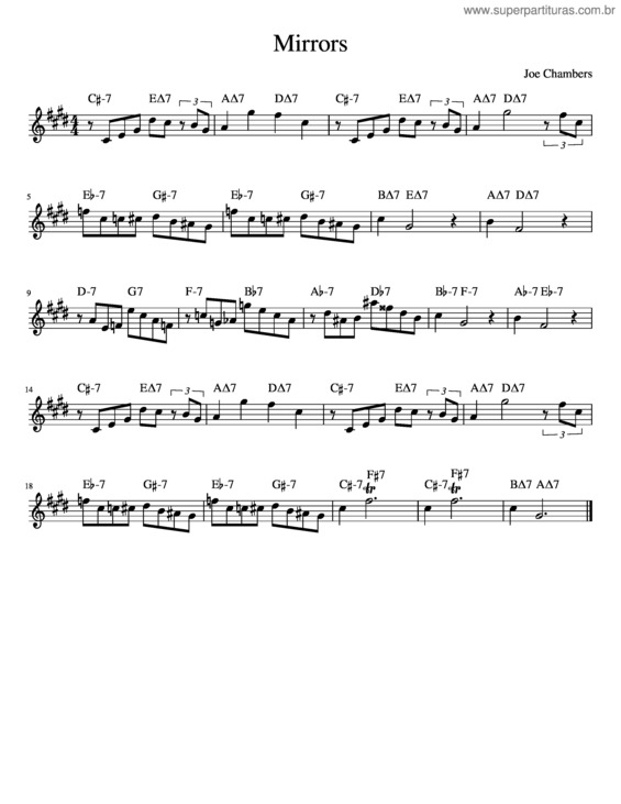Partitura da música Mirrors Joe Chambers