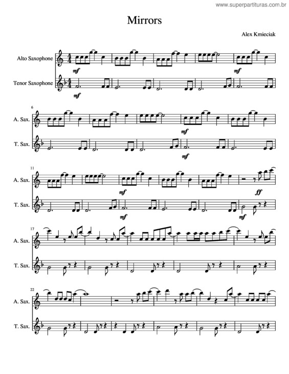 Partitura da música Mirrors v.3