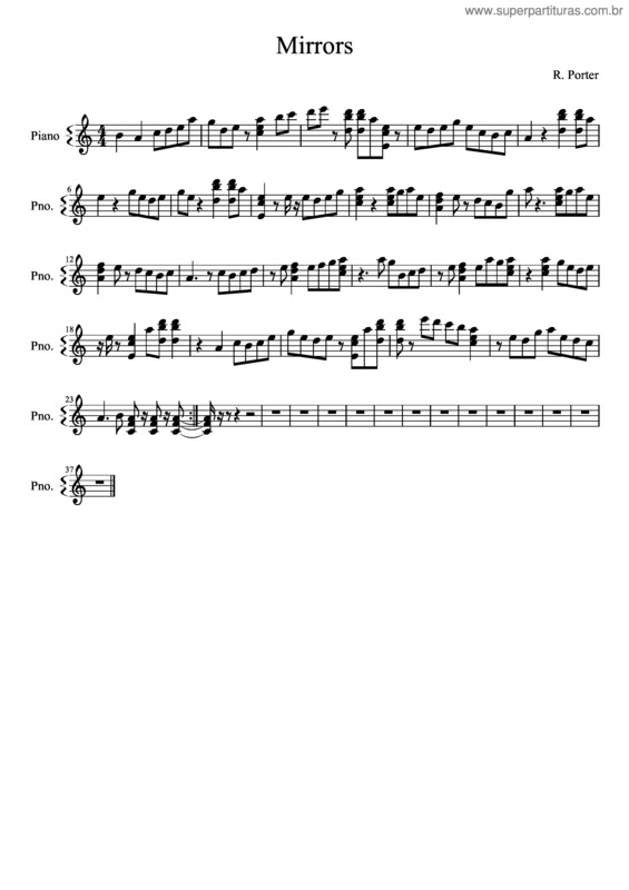 Partitura da música Mirrors