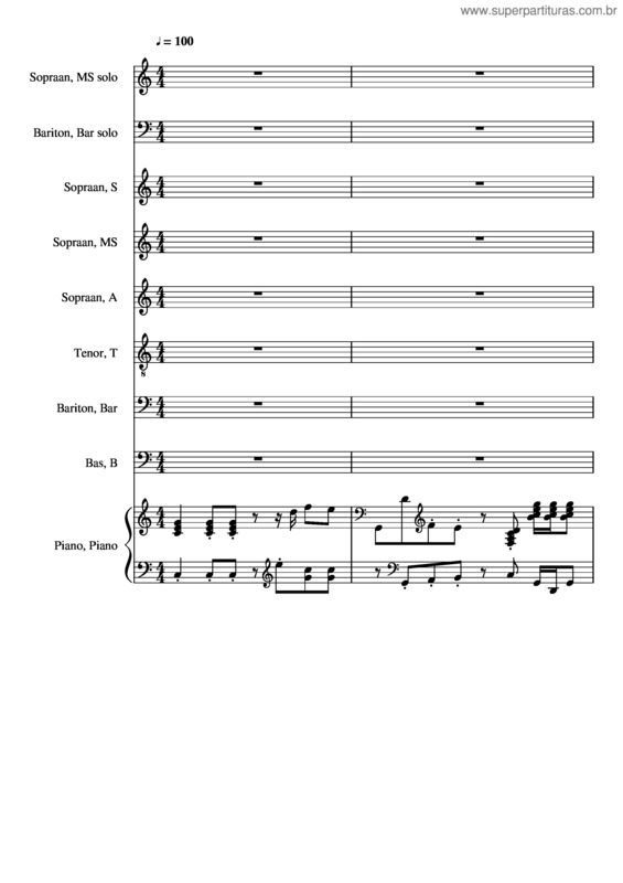 Partitura da música Misa Tango Gloria